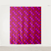 Rood Paars Roze Geruit Patroonontwerp  Wandkleed (Voorkant)