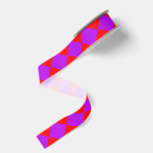 Rood Paars Rut Diamant Patroon Grosgrain Lint (Achterkant)