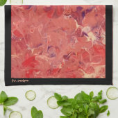 Rood Paars wit Abstract zwart acryl Theedoek (Gevouwen)