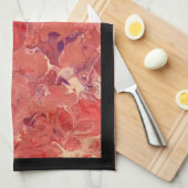 Rood Paars wit Abstract zwart acryl Theedoek (Quarter Fold)