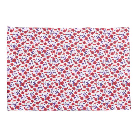 Rood paarse bloem klaproos kussens kussensloop (Achterkant-Rechts)