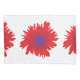 Rood paarse bloem klaproos kussens kussensloop