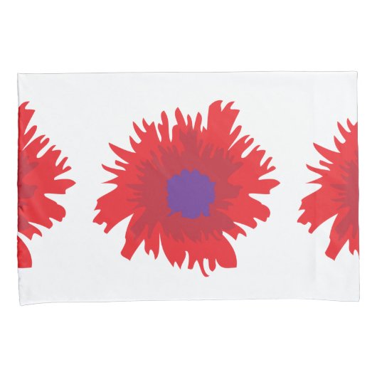 Rood paarse bloem klaproos kussens kussensloop (Voorkant-Rechts)