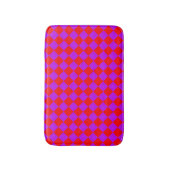 Rood Paarse Checker Diamantpatroon Badmat (Voorkant Verticaal)