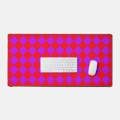 Rood Paarse Checker Diamantpatroon Bureaumat (Keyboard & Muis)