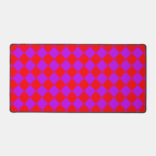 Rood Paarse Checker Diamantpatroon Bureaumat (Voorkant)