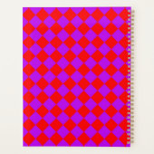 Rood Paarse Checker Diamantpatroon Planner (Achterkant)