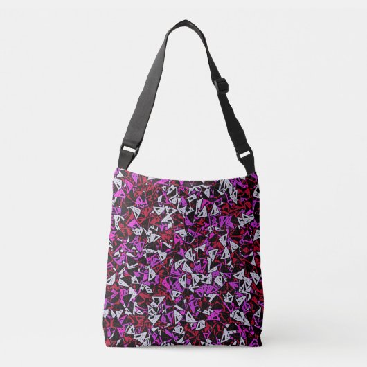 Rood Paarse Driehoek Patroon Crossbody Tas (Voorkant)