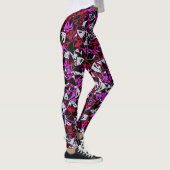 Rood Paarse Driehoek Patroon Leggings (Rechts)