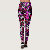 Rood Paarse Driehoek Patroon Leggings (Achterkant)