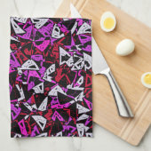 Rood Paarse Driehoek Patroon Theedoek (Quarter Fold)
