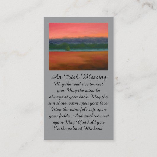 Rood Paarse Groen Iers Zegeningsgebed Visitekaartje (Voorkant)