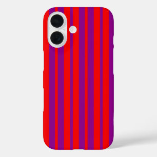 Rood Paarse Stijlvolle Strepen Patroonontwerp iPhone 16 Hoesje