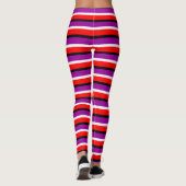 Rood Paarse strepen Patroonontwerp Leggings (Achterkant)