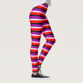 Rood Paarse strepen Patroonontwerp Leggings (Rechts)