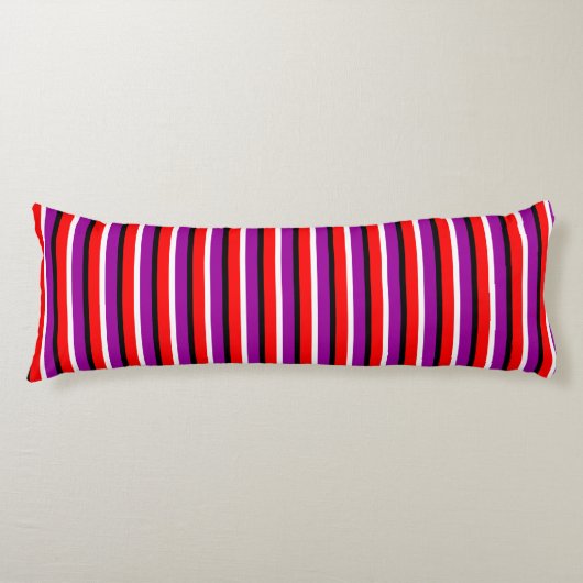 Rood Paarse strepen Patroonontwerp Lichaamskussen (Voorkant)