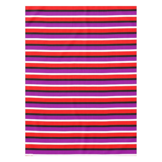 Rood Paarse strepen Patroonontwerp Tafelkleed (Voorkant)