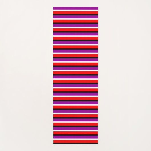Rood Paarse strepen Patroonontwerp Yogamat (Voorkant)