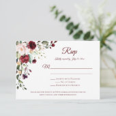 Rood Paarse Wit Groen Bloemen Rood RSVP (Staand voorkant)