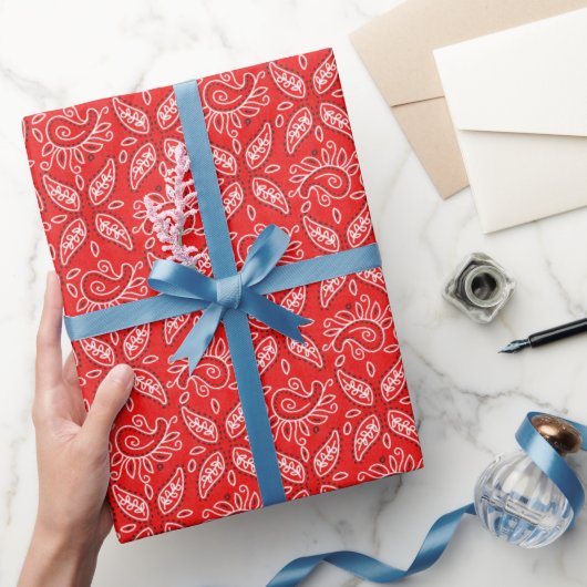 Rood paisleypatroon Land Western verpakkingspapier Cadeaupapier (Geschenken)