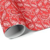 Rood paisleypatroon Land Western verpakkingspapier Cadeaupapier (Rol Hoek)