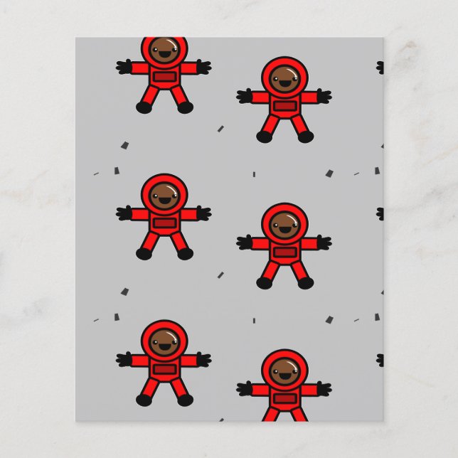 Rood pak astronauten op grijs (Voorkant)