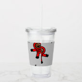 Rood pak astronauten op grijs acryl drinkbeker (Rechts)