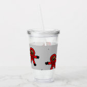 Rood pak astronauten op grijs acryl drinkbeker (Links)