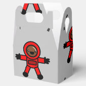 Rood pak astronauten op grijs bedankdoosjes (Geopend)