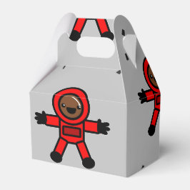Rood pak astronauten op grijs bedankdoosjes