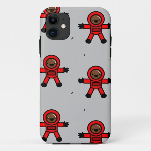 Rood pak astronauten op grijs Case-Mate iPhone case (Achterkant)