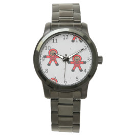 Rood pak astronauten op grijs horloge