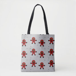 Rood pak astronauten op grijs tote bag
