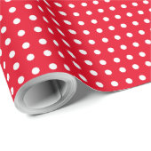 Rood pakpapier met kleine pooldots (Rol Hoek)