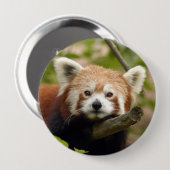 rood-panda-004 ronde button 4,0 cm (Voorkant /achterkant)