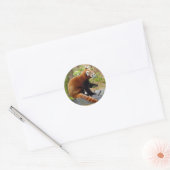 rood-panda-037 ronde sticker (Envelop)