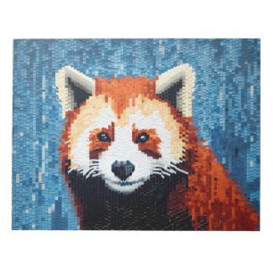 Rood Panda Dier Art Decor Verf Mozaïek Notitieblok