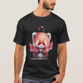 Rood panda dier met vleugels t-shirt (Voorkant)
