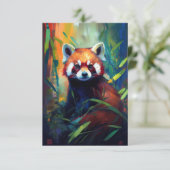 Rood Panda Dierenportret Schilderij Wildlife Fores Bedankkaart (Staand voorkant)
