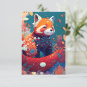 Rood Panda Dierenportret Schilderij Wildlife Fores Bedankkaart (Staand voorkant)