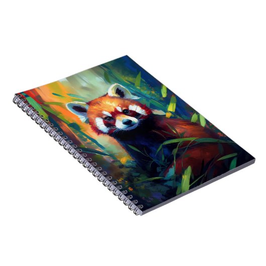 Rood Panda Dierenportret Schilderij Wildlife Fores Notitieboek (Rechterzijde)