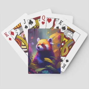 Rood Panda Dierenportret Schilderij Wildlife Fores Pokerkaarten