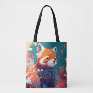 Rood Panda Dierenportret Schilderij Wildlife Fores Tote Bag
