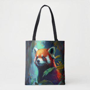 Rood Panda Dierenportret Schilderij Wildlife Fores Tote Bag