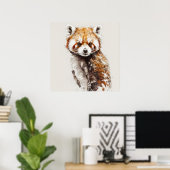 Rood Panda Portret Dier Schilderen Wildlife Forest Poster (Thuiskantoor)
