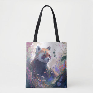 Rood Panda Portret Dier Schilderen Wildlife Forest Tote Bag