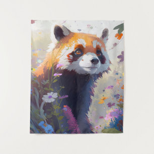 Rood Panda Portret Dier Schilderen Wildlife Forest Wandkleed