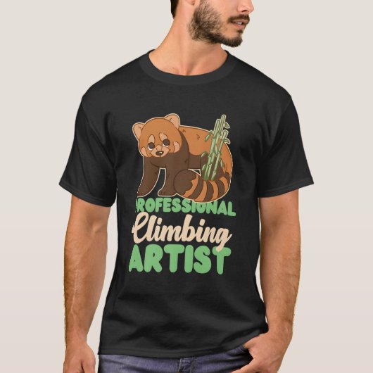 Rood Panda professioneel klimmen T-shirt (Voorkant)