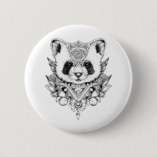 Rood Panda Wild Dier Natuur Illustratie Art Tatt Ronde Button 5,7 Cm