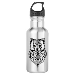 Rood Panda Wild Dier Natuur Illustratie Art Tatt Waterfles